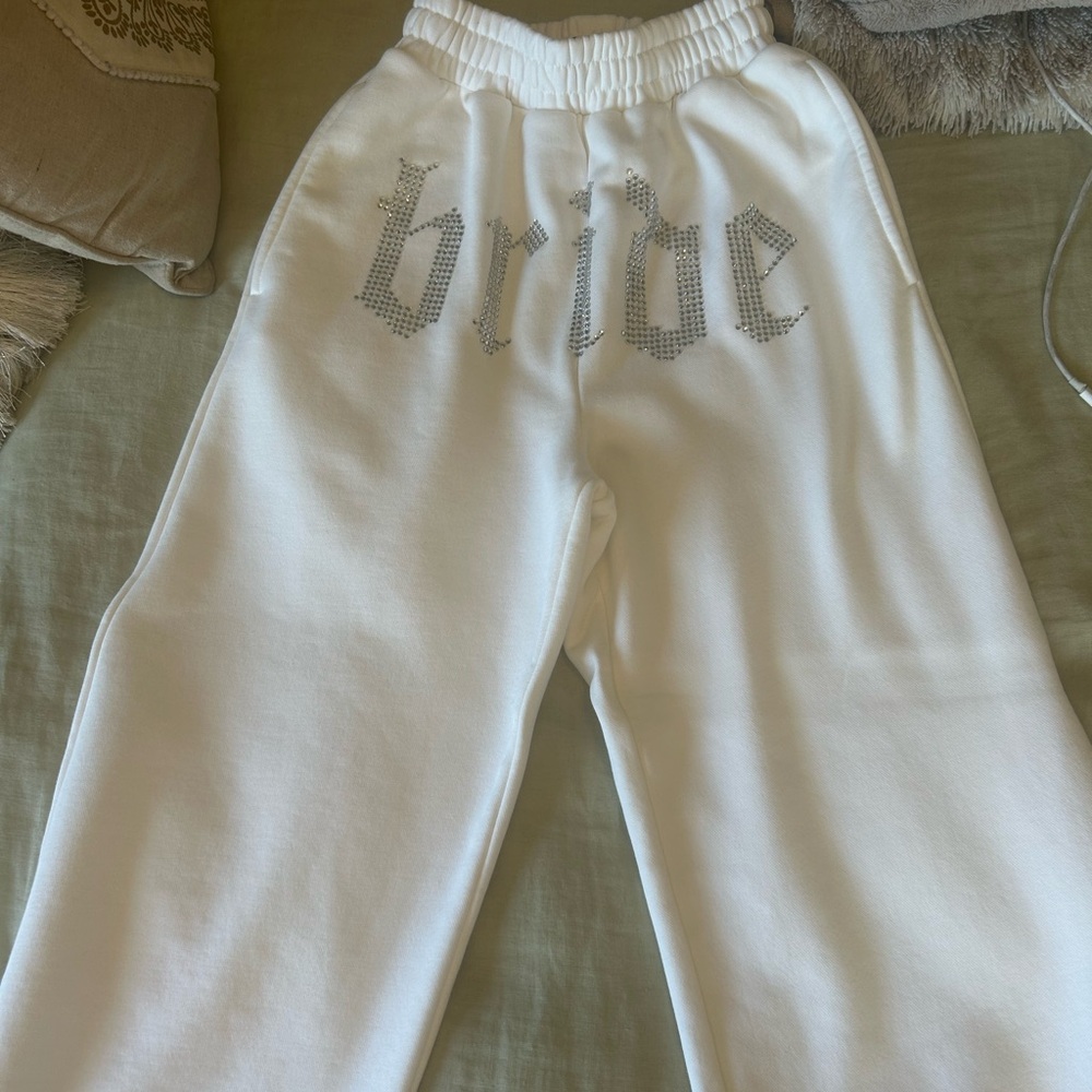 BRIDE MERCH High Rise Wide Leg Pants with Slit - Picture 4 of 6